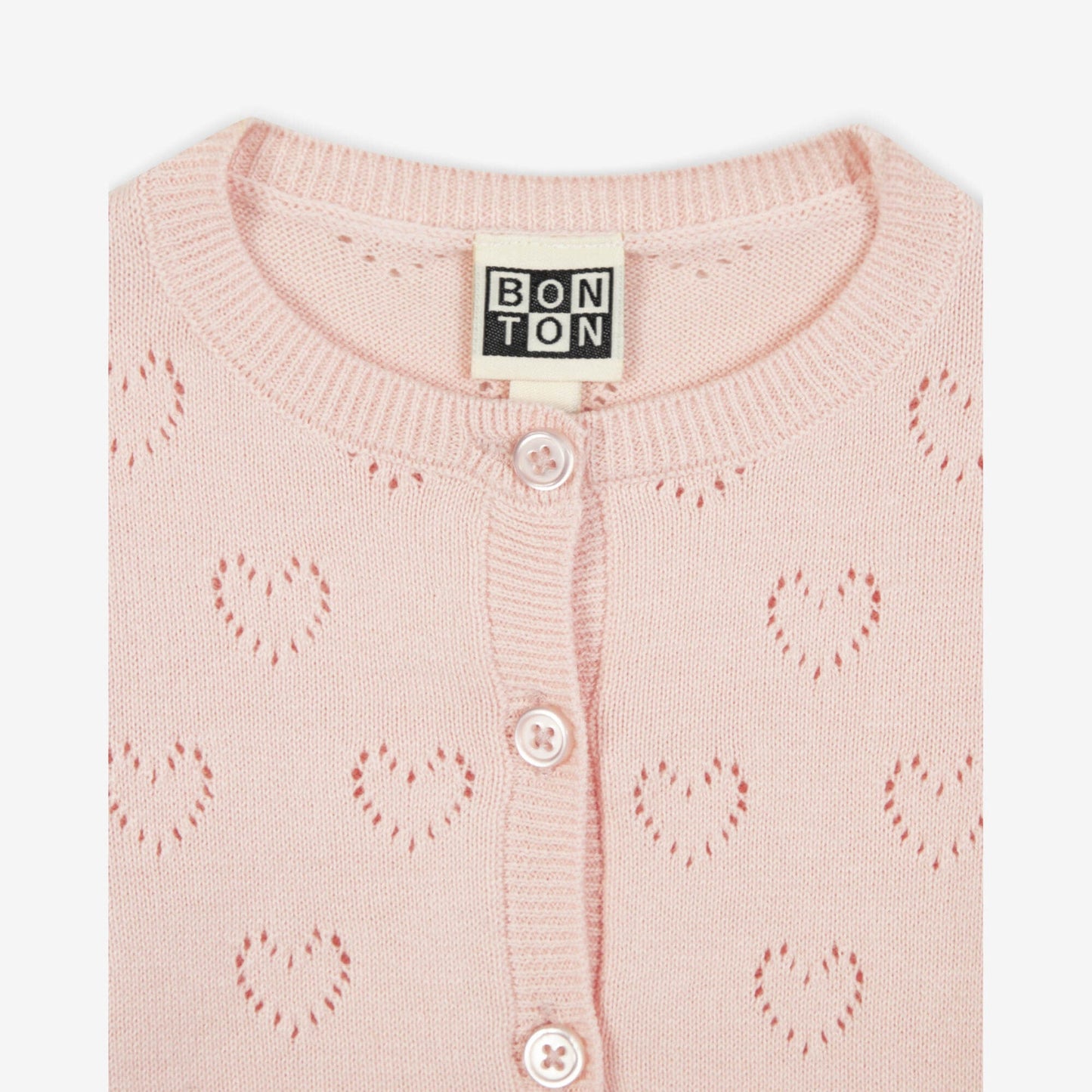 女童粉色棉开衫