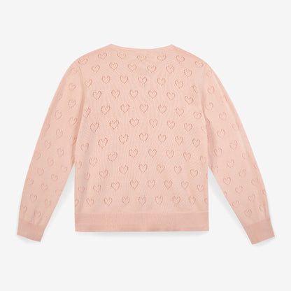 女童粉色棉开衫