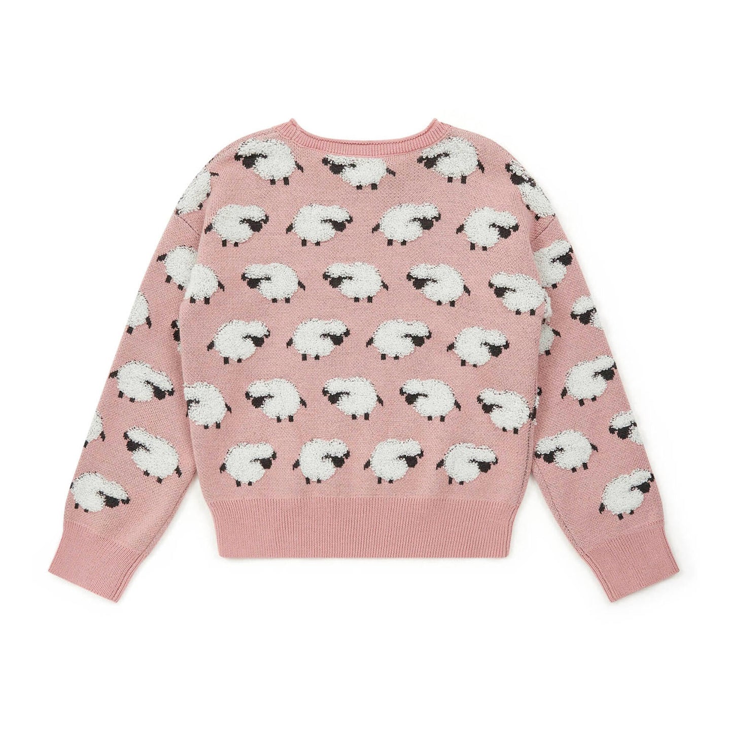 女童粉色小羊毛衣