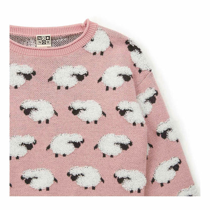 女童粉色小羊毛衣