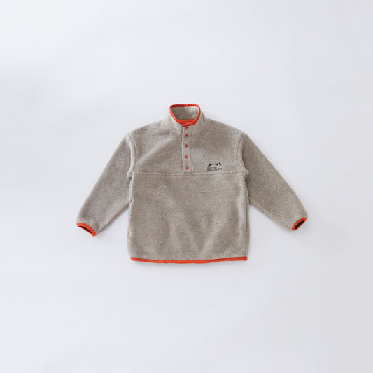 儿童米色Logo抓绒卫衣