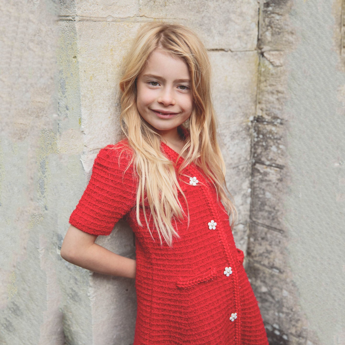 女童红色连衣裙