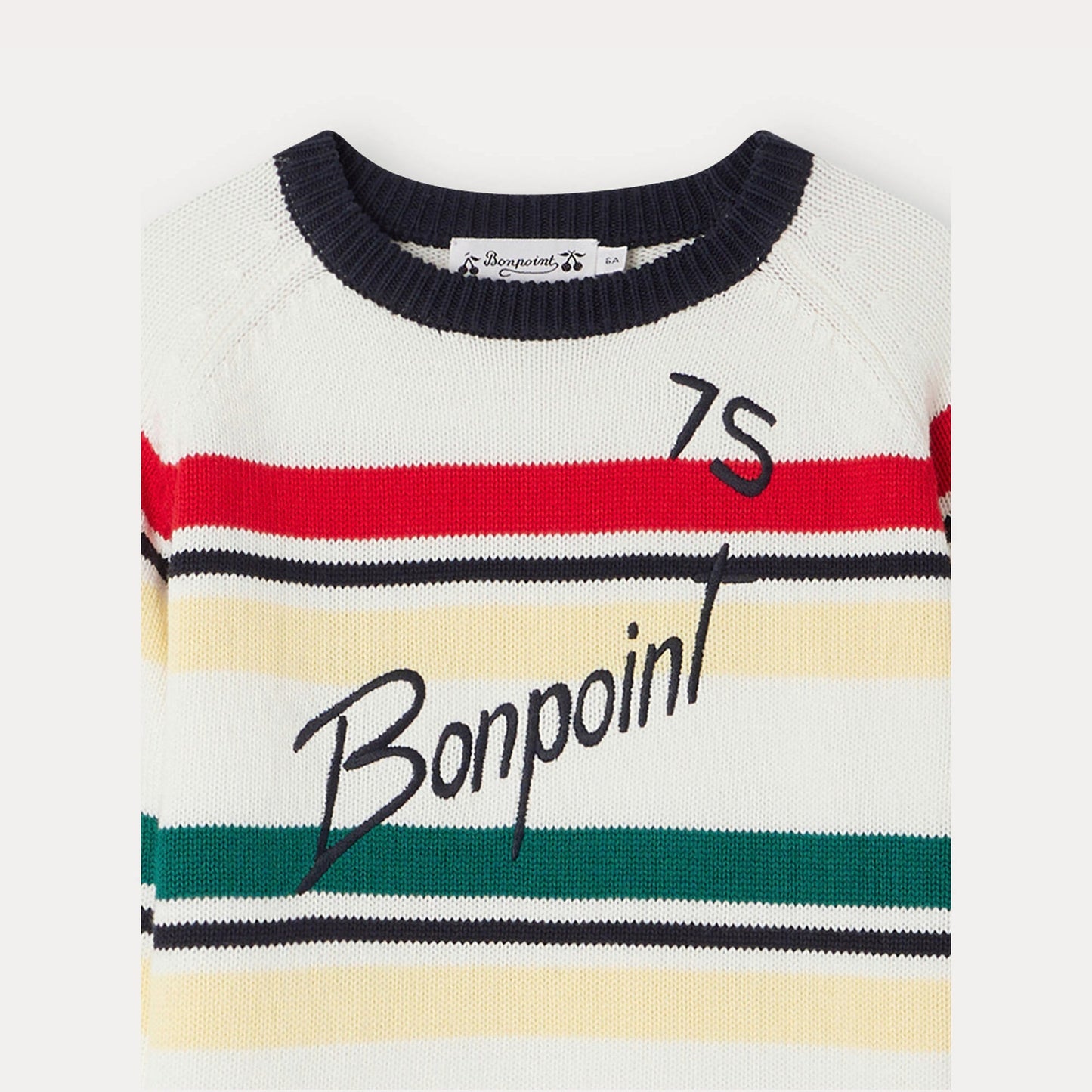 男童白色Logo棉毛衣