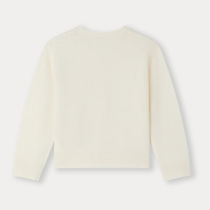 女童白色羊绒开衫