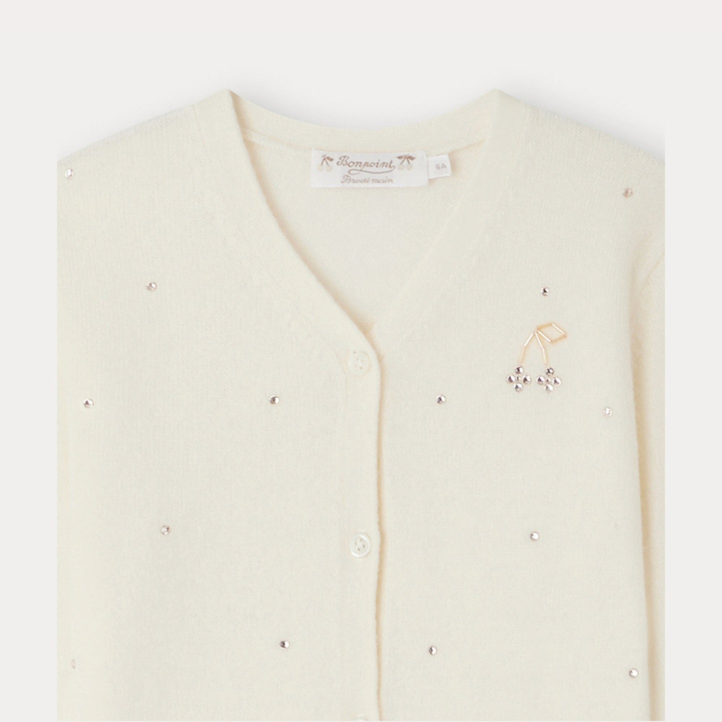 女童白色羊绒开衫