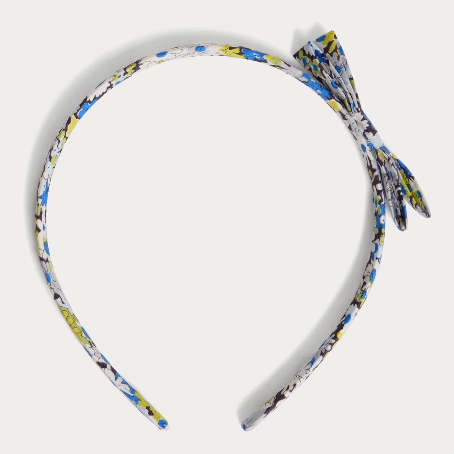 女童蓝色碎花蝴蝶结发箍