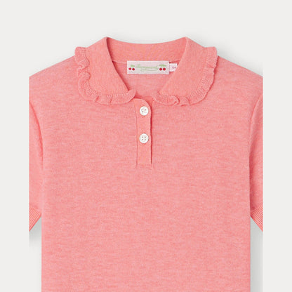 女童粉色短袖毛衣