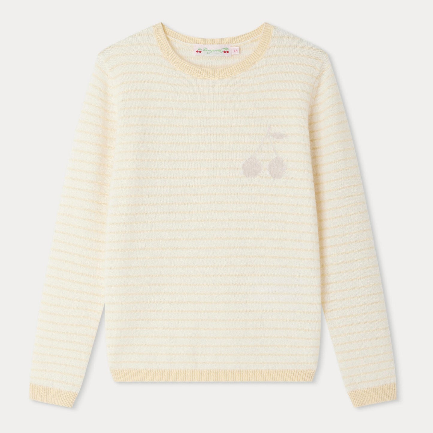 女童黄色条纹羊绒毛衣