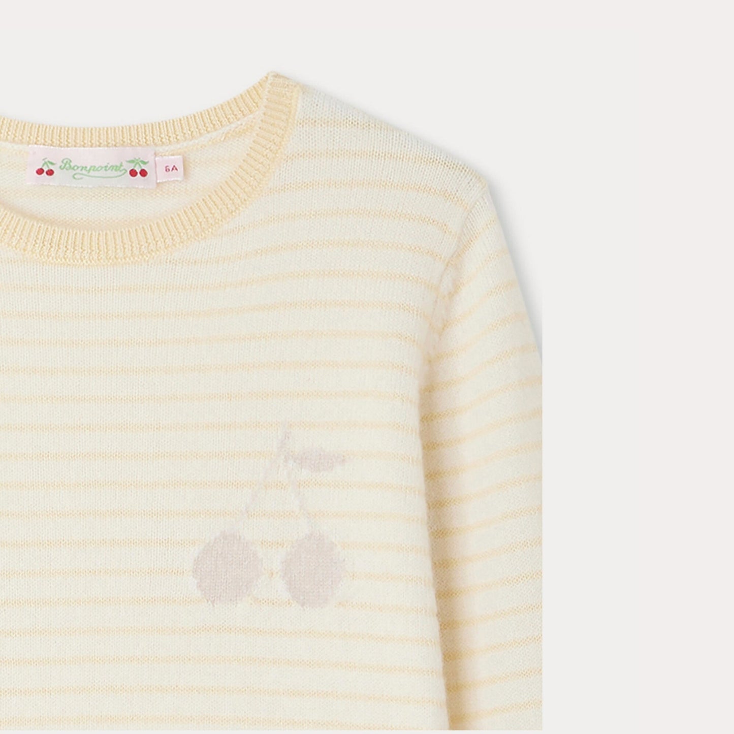 女童黄色条纹羊绒毛衣