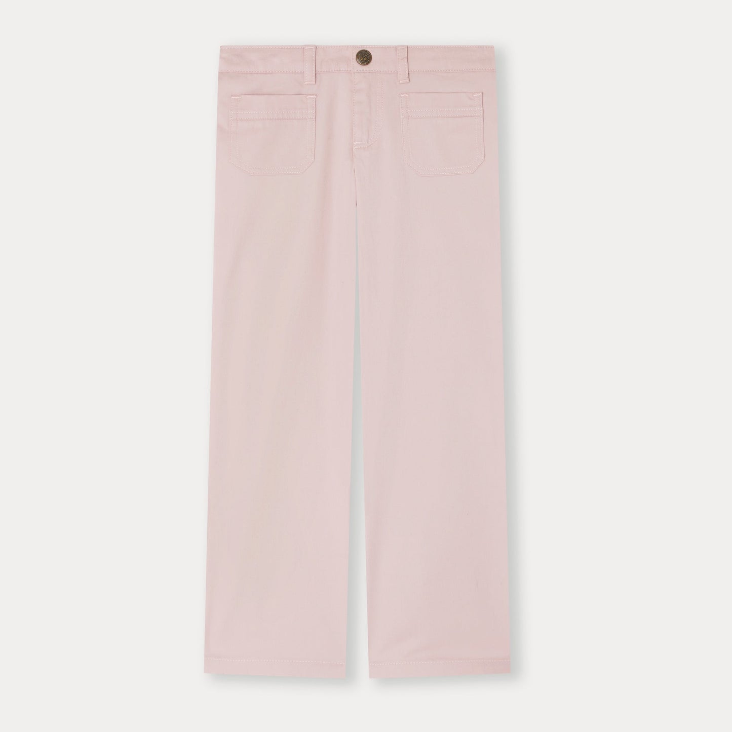 女童粉色棉长裤