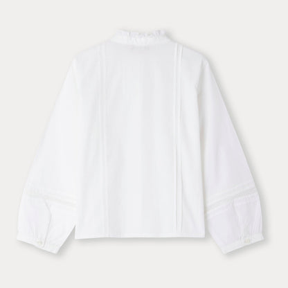 女童白色棉衬衫