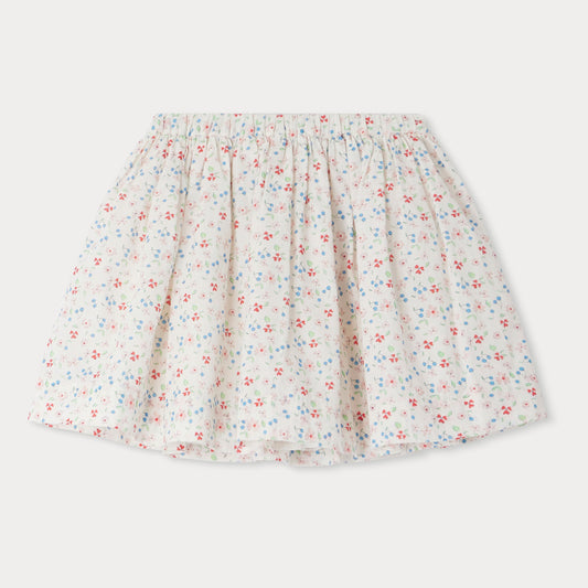 女童白色碎花棉短裙
