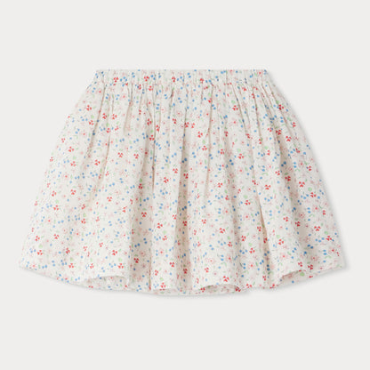 女童白色碎花棉短裙