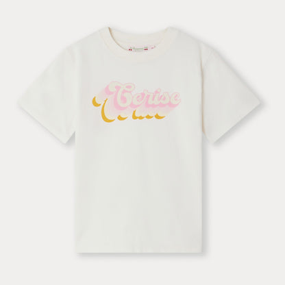 女童白色Logo棉T恤