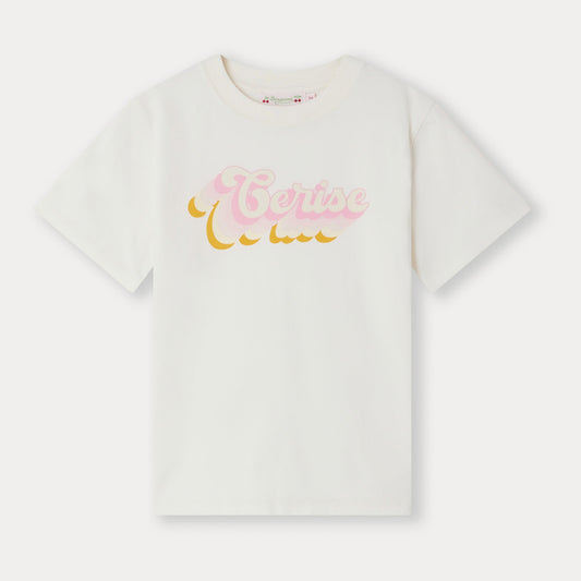 女童白色Logo棉T恤