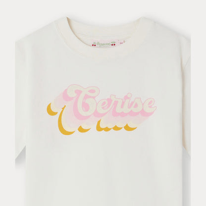女童白色Logo棉T恤