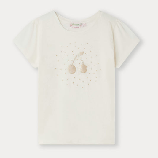 女童白色Logo棉T恤