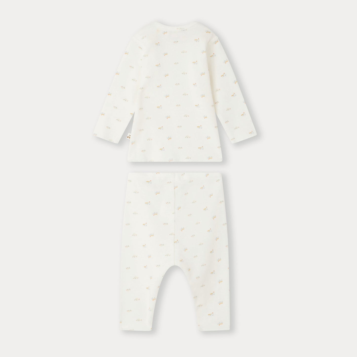 婴儿白色印花棉套装