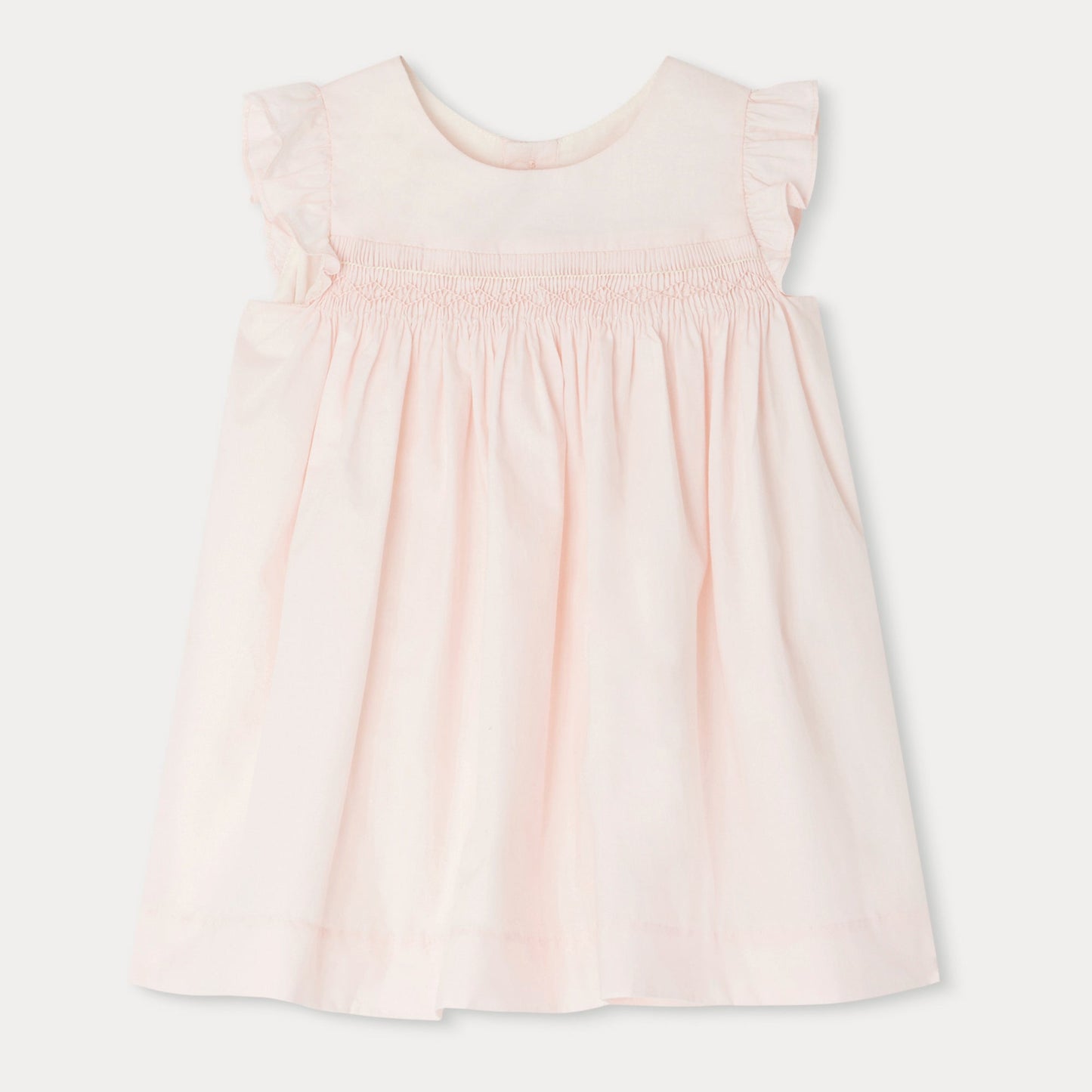 女婴浅粉色棉连衣裙