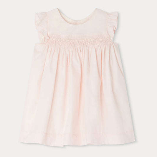 女婴浅粉色棉连衣裙