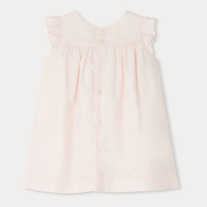 女婴浅粉色棉连衣裙