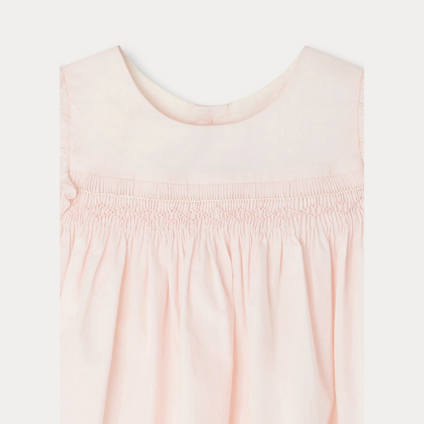 女婴浅粉色棉连衣裙