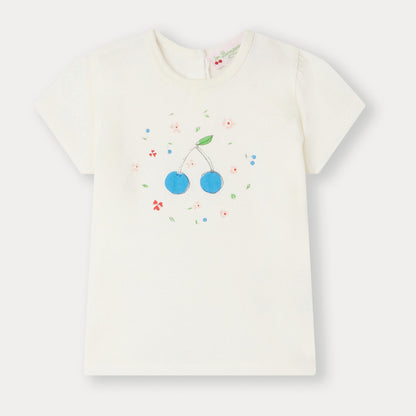 女婴白色Logo棉T恤