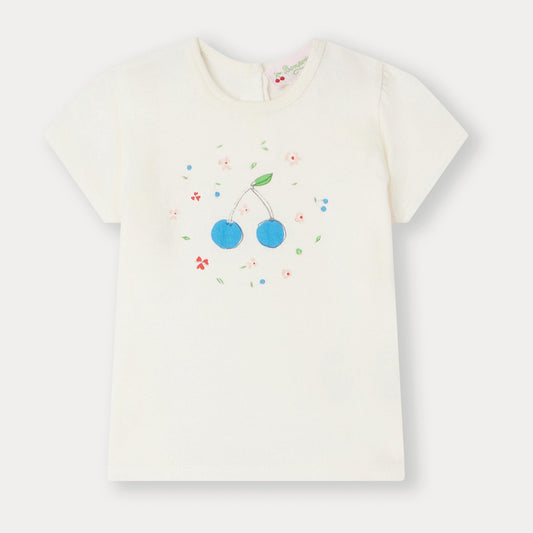 女婴白色Logo棉T恤