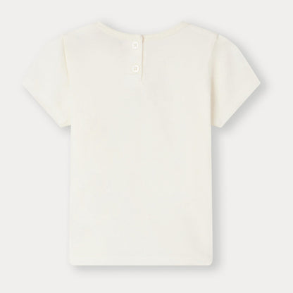 女婴白色Logo棉T恤
