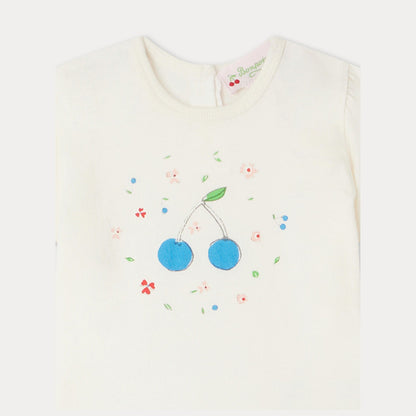 女婴白色Logo棉T恤