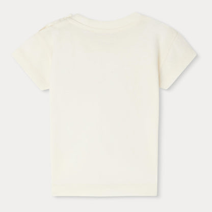 女婴白色Logo棉T恤