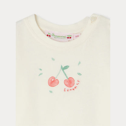 女婴白色Logo棉T恤