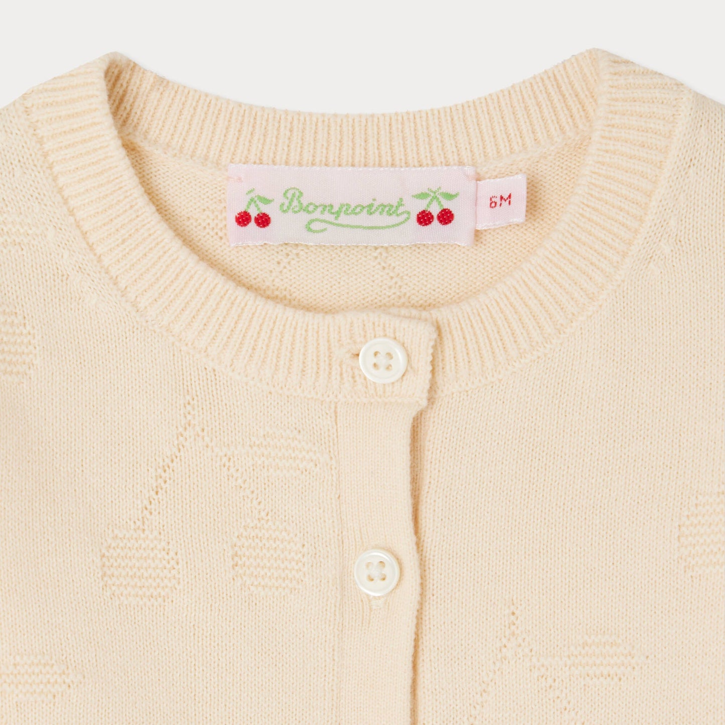 女婴象牙白提花棉开衫