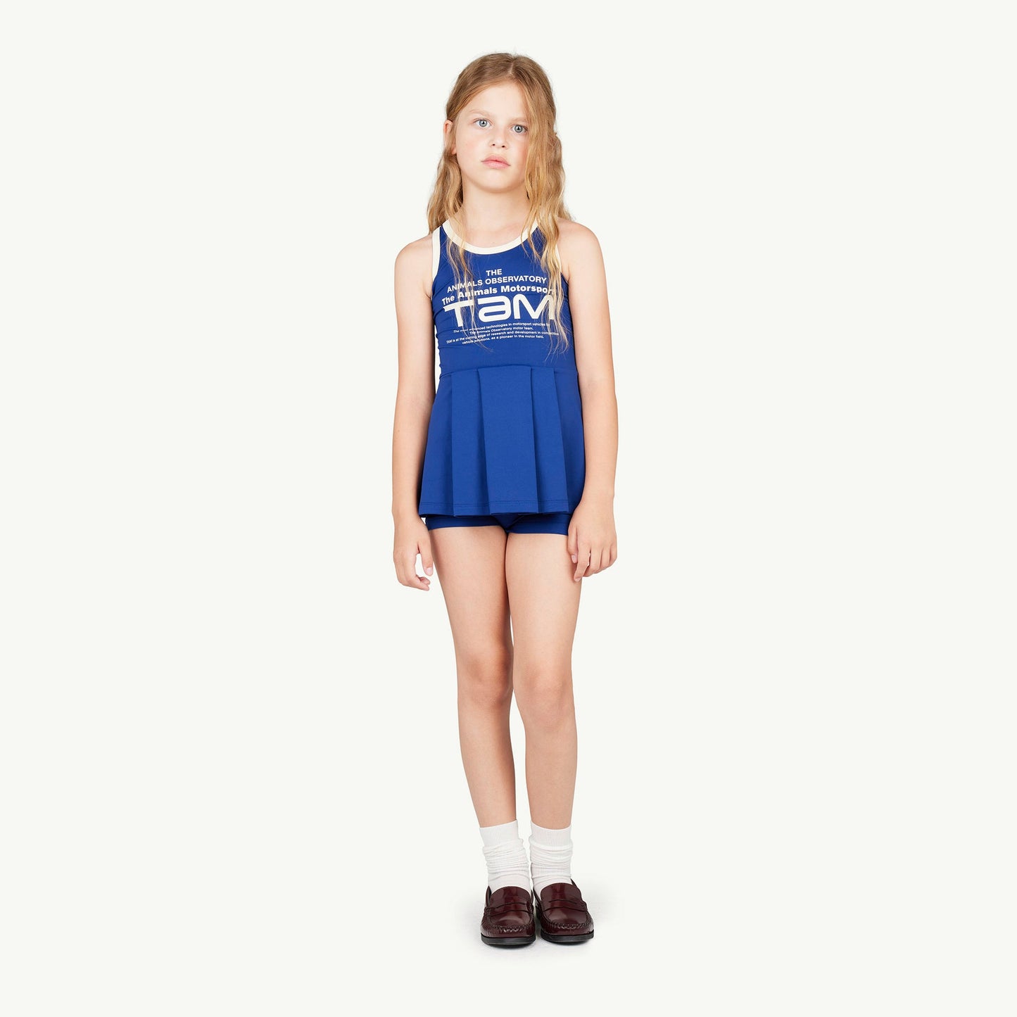 女童蓝色Logo连衣裙套装