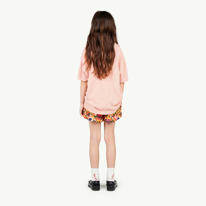 女童粉色小鸟棉毛衣