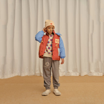 儿童灰色Logo棉长裤