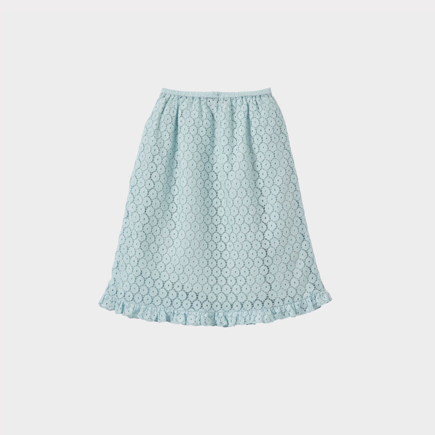 女童浅蓝色刺绣短裙