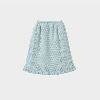 女童浅蓝色刺绣短裙
