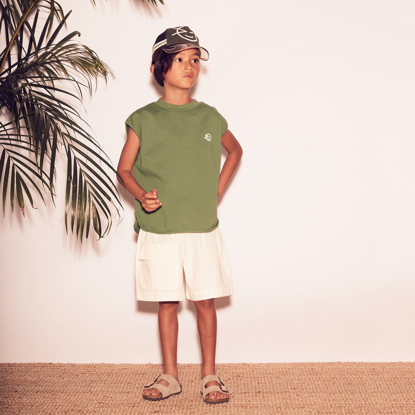 儿童白色棉短裤