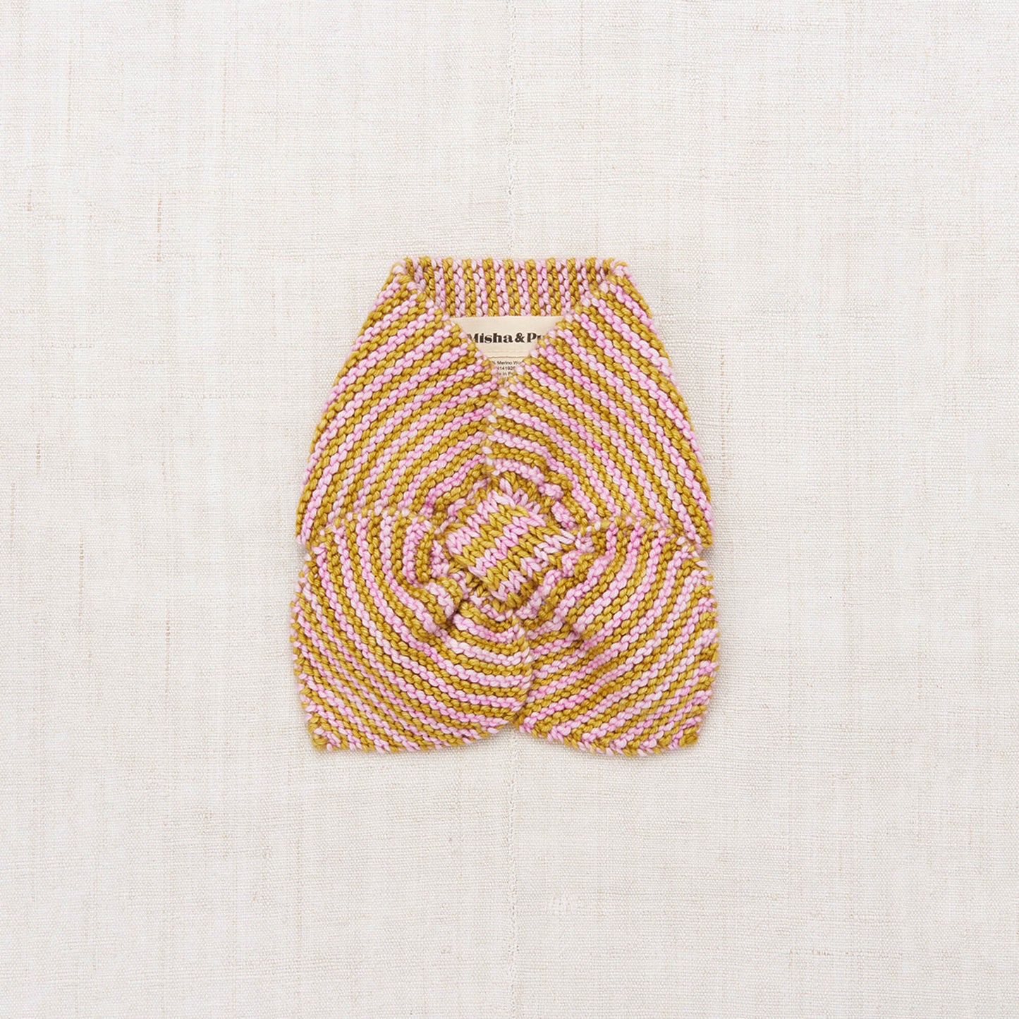 儿童金色条纹羊毛围巾