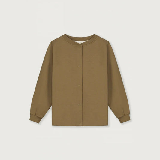 儿童芥末黄棉开衫