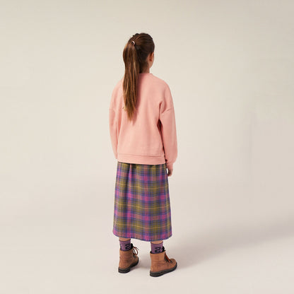 女童彩色格子棉短裙