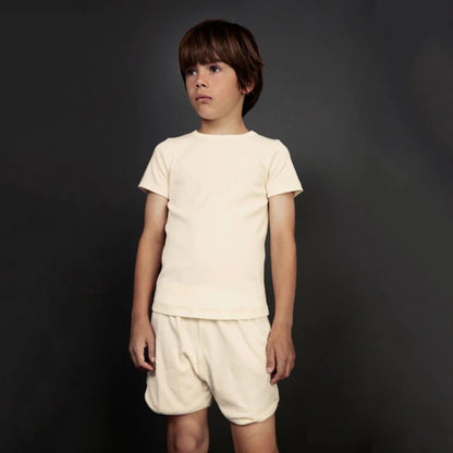 儿童白色棉短裤