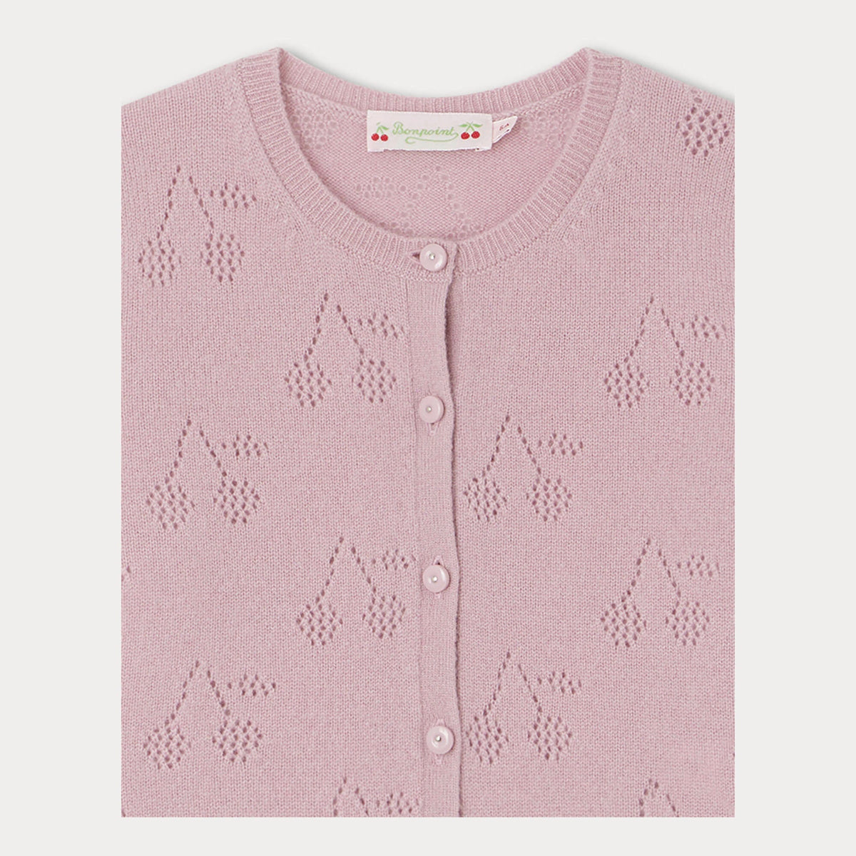 女童紫色Logo羊绒开衫