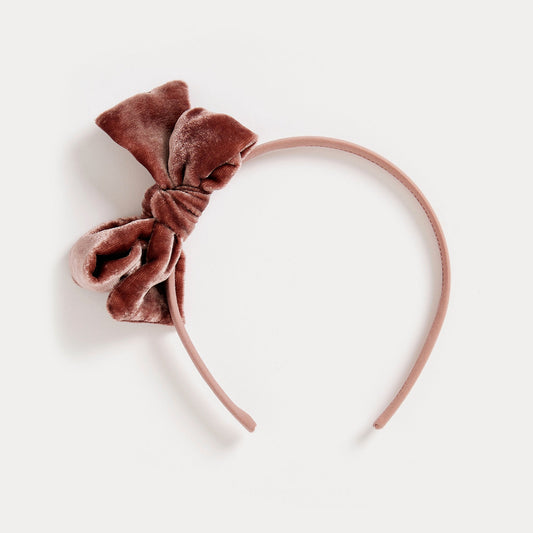 女童暗粉色蝴蝶结发箍