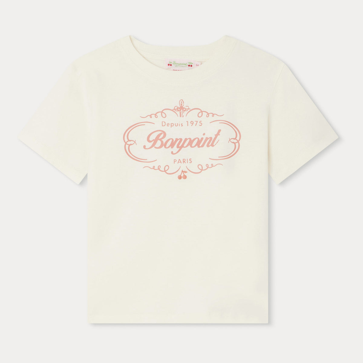 女童白色Logo棉T恤
