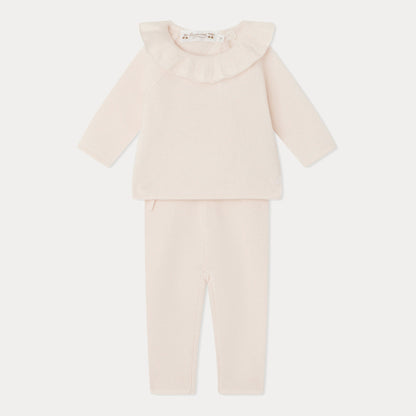 女婴粉色羊绒套装