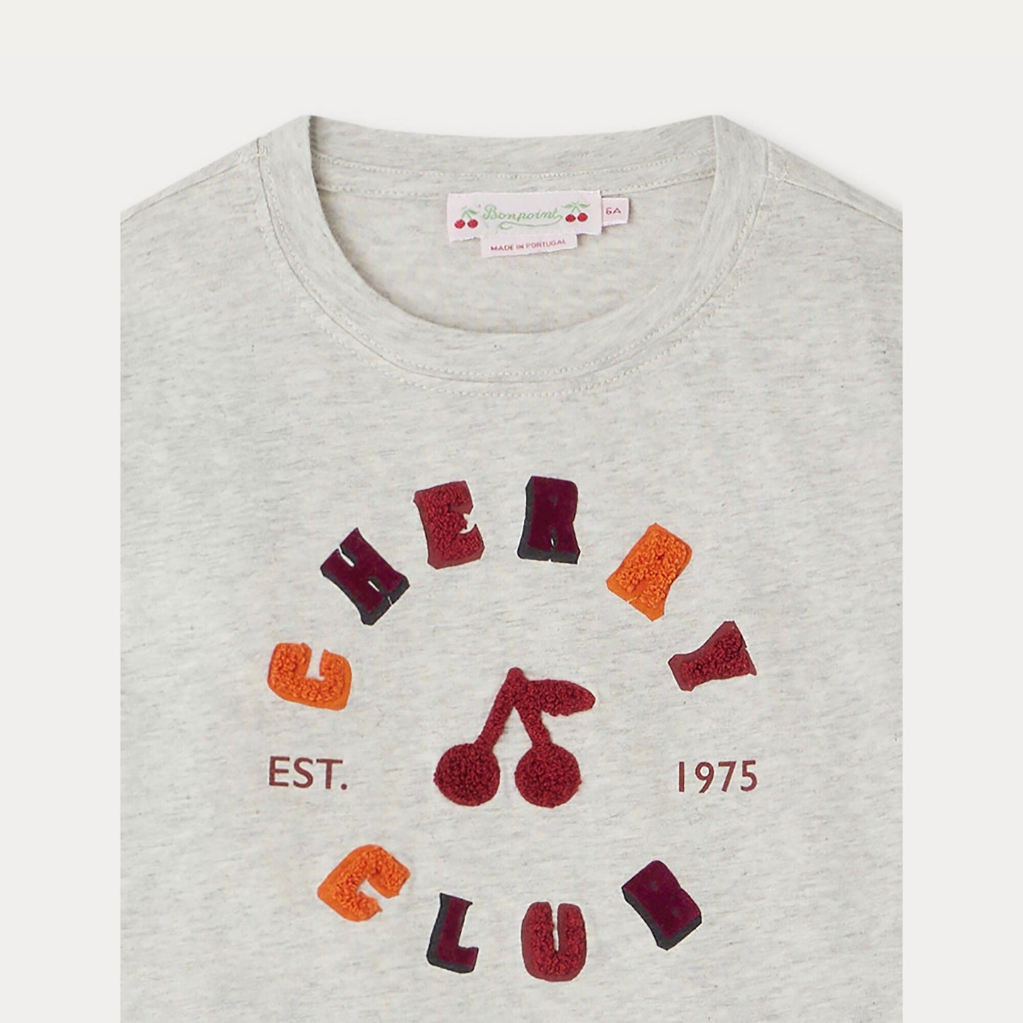 女童米白色棉T恤