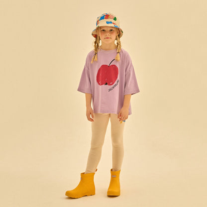 女童象牙白棉打底裤