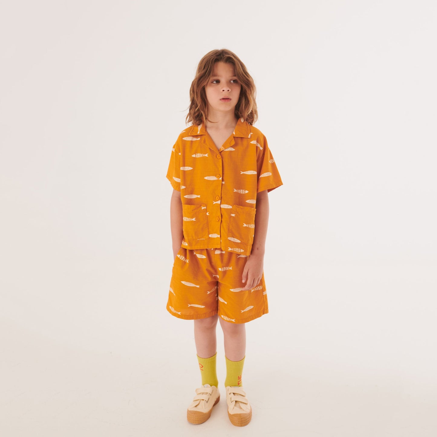 儿童绿色Logo棉袜